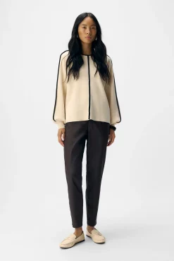 Object Camisolas-Camisola com acabamento contrastante Tostado