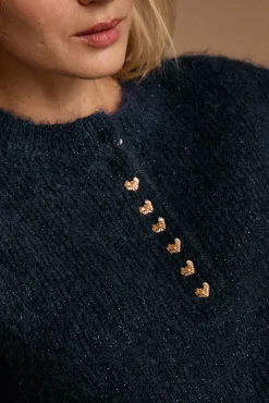 Polín Et Moi Camisolas-Camisola com botões de coração Michelle Azul