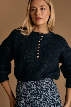 Polín Et Moi Camisolas-Camisola com botões de coração Michelle Azul