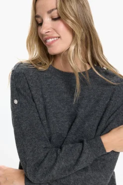 Vero Moda Camisolas-Camisola com botões de joia Cinzento