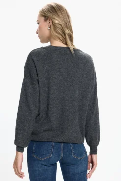 Vero Moda Camisolas-Camisola com botões de joia Cinzento