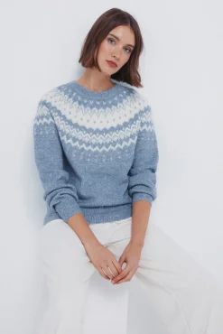 Springfield Camisolas-Camisola com detalhes jacquard azul