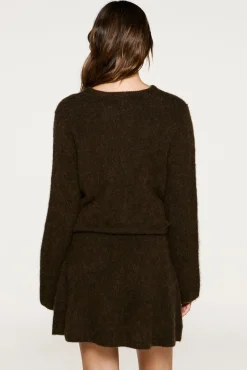 Selected Camisolas-Camisola com detalhes metálicos em lã e alpaca Castanho