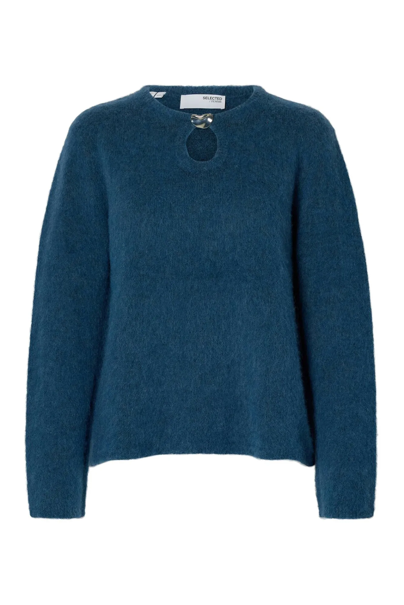 Selected Camisolas-Camisola com detalhes metálicos em lã e alpaca Azul