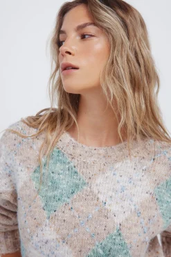 Springfield Camisolas-Camisola com estampa de diamantes manchados cru