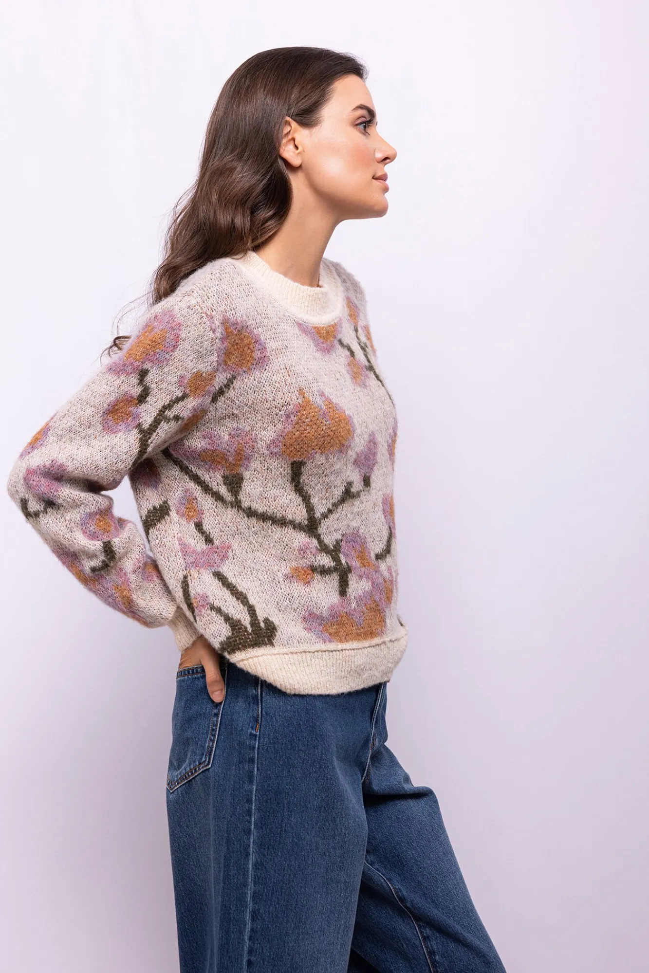 Object Camisolas-Camisola com estampado floral Tostado