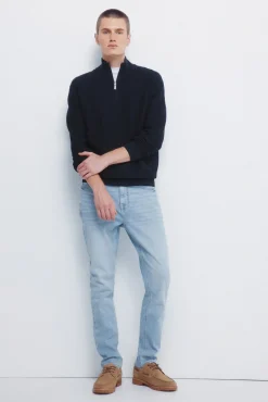 Springfield Camisolas-Camisola com fecho-éclair liso azul