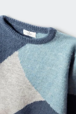 Springfield Kids Malhas-Camisola com figuras geométricas para meninos azul