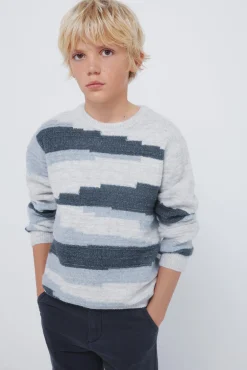 Springfield Kids Malhas-Camisola com figuras geométricas para meninos azul