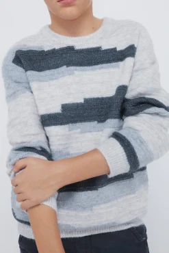 Springfield Kids Malhas-Camisola com figuras geométricas para meninos azul