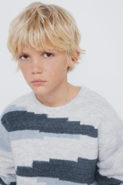 Springfield Kids Malhas-Camisola com figuras geométricas para meninos azul