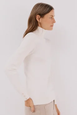 Cortefiel Camisolas-Camisola com gola alta Ecru