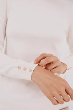 Cortefiel Camisolas-Camisola com gola alta Ecru