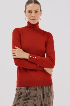 Cortefiel Camisolas-Camisola com gola alta Vermelho