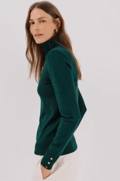 Cortefiel Camisolas-Camisola com gola alta Verde