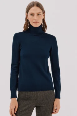 Cortefiel Camisolas-Camisola com gola alta Azul