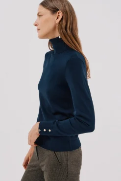 Cortefiel Camisolas-Camisola com gola alta Azul