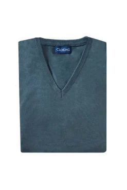 Cloking Camisolas-Camisola com gola em bico Azul