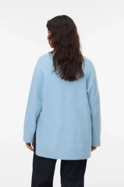 Vero Moda Curve Camisolas-Camisola com gola em V curvo Azul