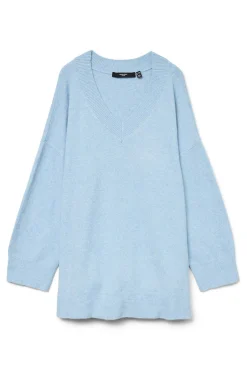 Vero Moda Curve Camisolas-Camisola com gola em V curvo Azul