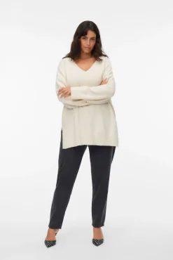 Vero Moda Curve Camisolas-Camisola com gola em V curvo Tostado