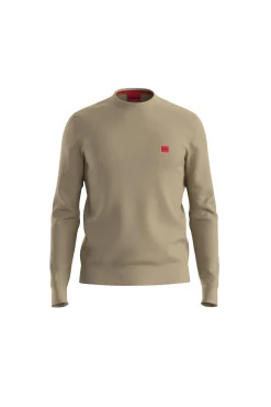 HUGO Camisolas-Camisola com gola redonda Tostado