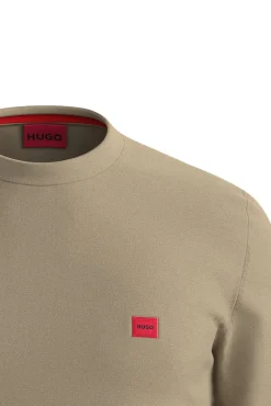 HUGO Camisolas-Camisola com gola redonda Tostado