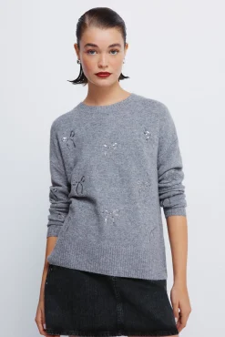 Springfield Camisolas-Camisola com laços de lantejoulas cinzento