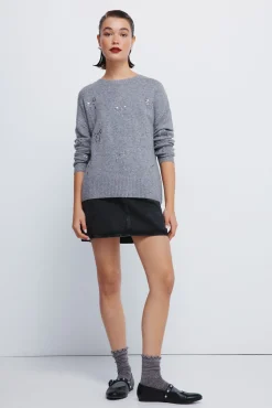 Springfield Camisolas-Camisola com laços de lantejoulas cinzento