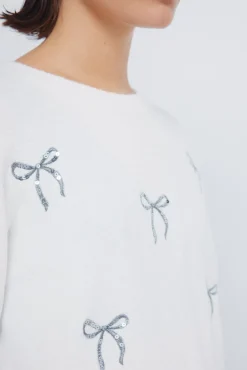 Springfield Camisolas-Camisola com laços de lantejoulas bege