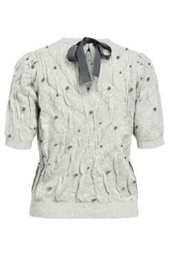 Object Camisolas-Camisola com oitos e pérolas Cinzento