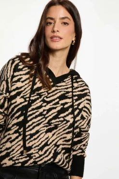 Morgan Camisolas-Camisola curto com capuz Preto