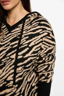 Morgan Camisolas-Camisola curto com capuz Preto