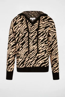 Morgan Camisolas-Camisola curto com capuz Preto