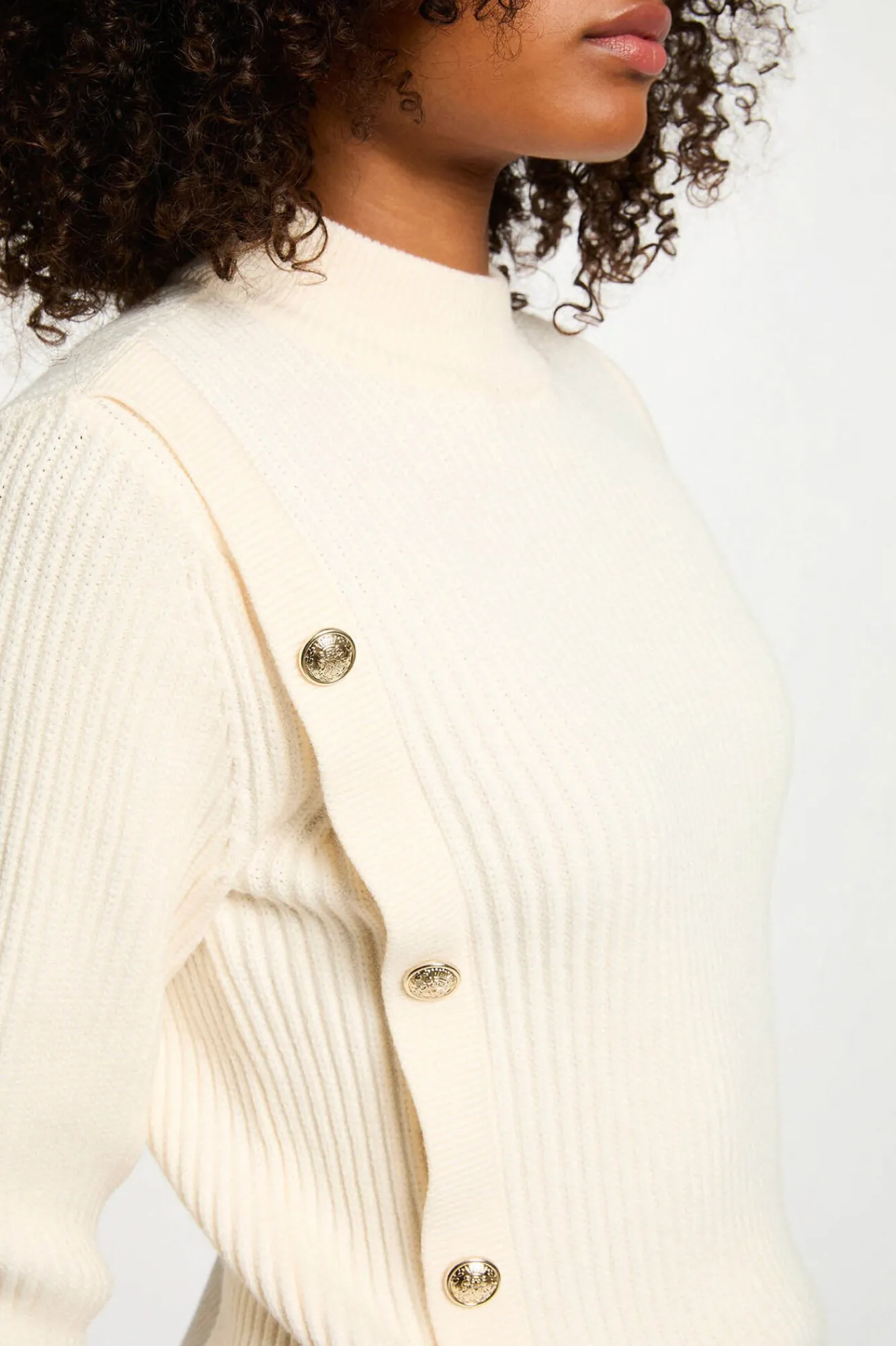 Morgan Camisolas-Camisola curto de gola Ecru