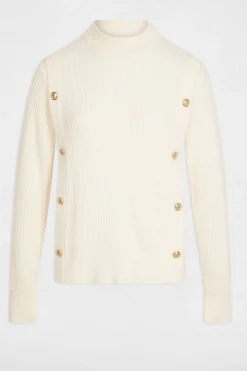 Morgan Camisolas-Camisola curto de gola Ecru