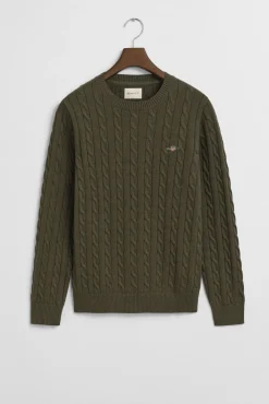 Gant Camisolas-Camisola de algodão com gola redonda Verde