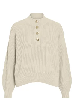 Vila Camisolas-Camisola de algodão orgânico Ecru