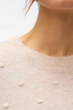 Vero Moda Camisolas-Camisola de bolinhas texturizada com malha Tostado