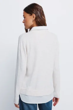 Springfield Camisolas-Camisola de camisa combinada branco