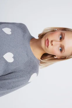 Springfield Camisolas-Camisola de corações intarsia cinzento