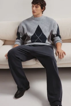 Springfield Camisolas-Camisola de fantasia com padrão de diamante azul