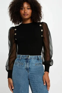 Morgan Camisolas-Camisola de gola Preto