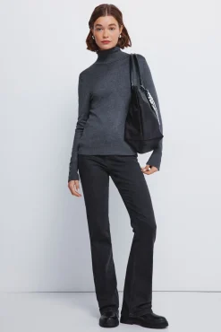 Springfield Camisolas-Camisola de gola alta com botões e punhos cinzento