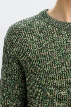 Selected Camisolas-Camisola de gola caixa 100% algodão orgânico Verde