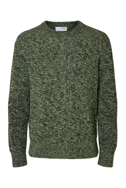 Selected Camisolas-Camisola de gola caixa 100% algodão orgânico Verde