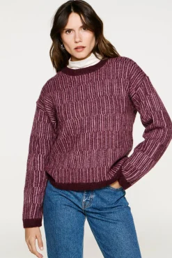 Selected Camisolas-Camisola de gola caixa de alpaca e lã Roxo