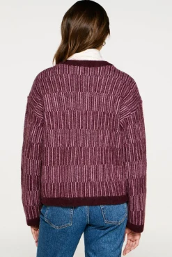 Selected Camisolas-Camisola de gola caixa de alpaca e lã Roxo