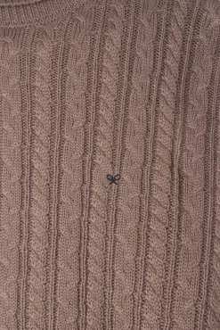 Silbon Camisolas-Camisola de gola com tricô oitos Castanho