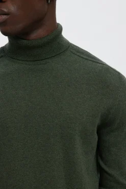 Selected Camisolas-Camisola de gola de algodão orgânico Verde